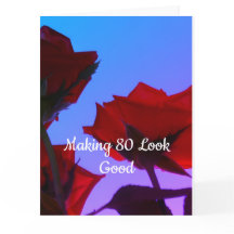 80 Birthday Quote Rose Photo  