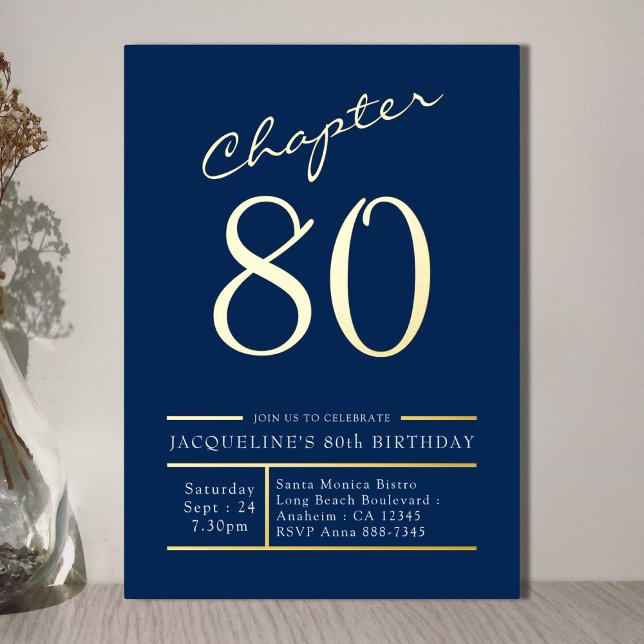 80 Blue 80th Birthday Party Gold (Creator Uploaded)