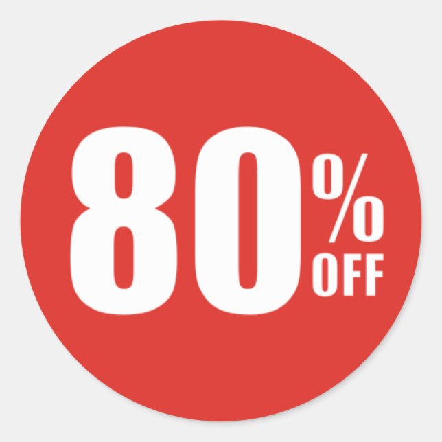 80% Eighty Percent OFF Discount Sale Sticker (Front)