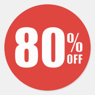 80% Eighty Percent OFF Discount Sale Sticker