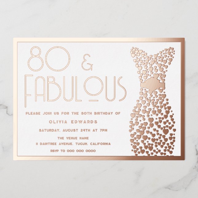 80 & Fabulous Gold Gown Retro 80th Birthday (Front)