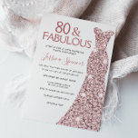 80 & Fabulous Rose Gold Dress 80th Birthday Party Invitation<br><div class="desc">80 & Fabulous Rose Gold Dress 80th Birthday Party Invitations
Variations to the invitation and matching items in our store</div>