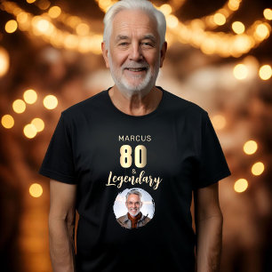 80 & Legendary Gold Photo 80th Birthday  Tri-Blend Shirt