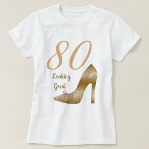 80 & Looking Great High Heel Copper Bow  T-Shirt
