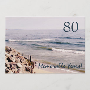 80 Memorable Years/Birthday Party-Ocean Invitation