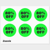 50 Percent Off sale price sticker for retail shop