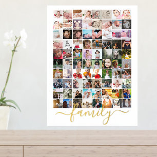 80 Photo Collage Personalised Family Typography Foil Prints