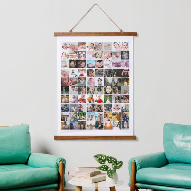 80 Photo Collage Unique Personalised DIY Custom Hanging Tapestry (Living Room)