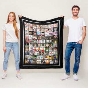 80 Photo Template Personalised Collage Fleece Blanket