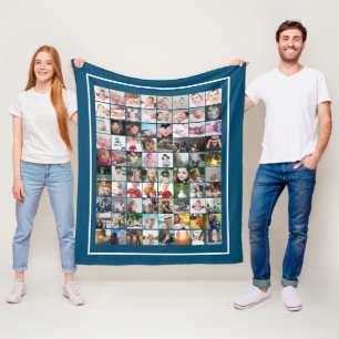 80 Photo Template Personalised Collage Fleece Blanket