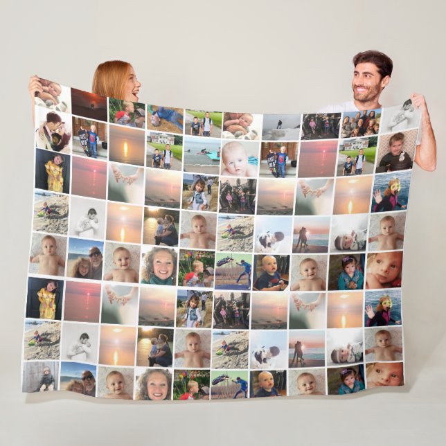 80 Photos or Your Images or quotes Anything Fleece Blanket (In Situ)