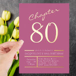 80 Pink 80th Birthday Party Gold<br><div class="desc">Celebrate a special milestone in style with these luxurious, pink and gold foil 80th birthday invitations. Invite key family and friends to join in your grand turning 80 celebration and make sure they know it will be a special event. This elegant and sophisticated design will be sure to impress your...</div>