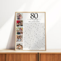 80 Reasons We Love You Birthday Keepsake