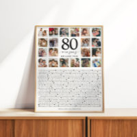 80 Reasons We Love You Photo Collage Keepsake Gift