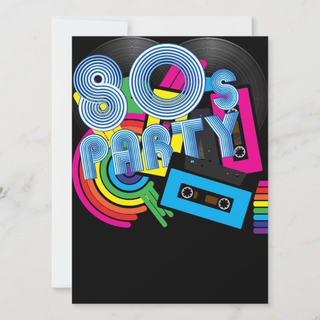 80 Retro Party Invitation (Front)