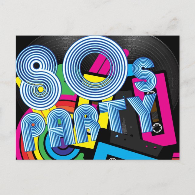 80 Retro Party Postcard (Front)