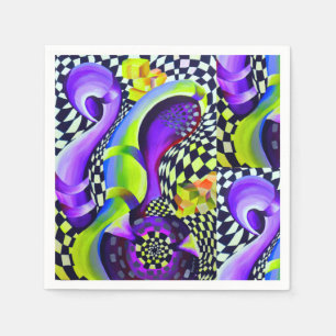 80 s Art Deco Geometric Pattern Napkin