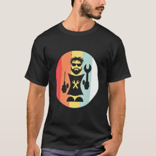 80 S Master Car Mechanic With Wrench Tool Old Scho T-Shirt