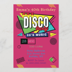 80’s Music Birthday Party Invitation