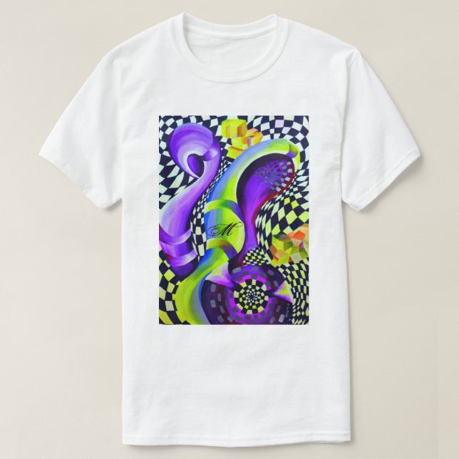 80`s Retro Geometric Pattern T-Shirt (Design Front)