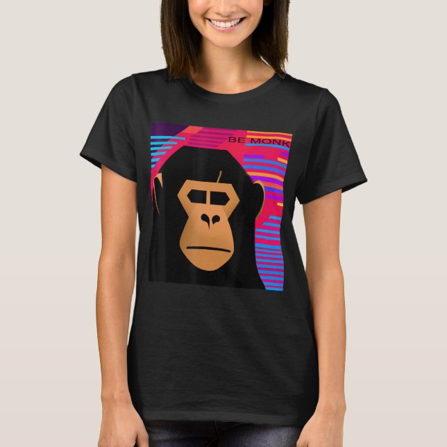 80 s Synthwave Be Monk T-Shirt (Front)