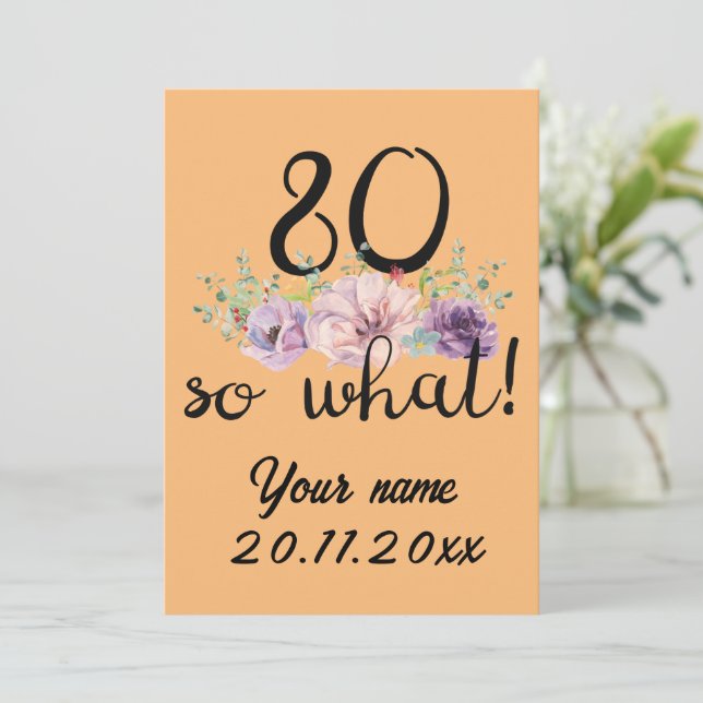 80 So What 80th Birthday Funny Thank You Card (Standing Front)