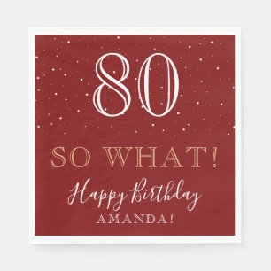 80 So what Funny Quote Elegant 80th Birthday Napkin