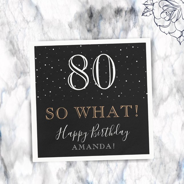80 So what Funny Quote Elegant 80th Birthday Napkin (Creator Uploaded)