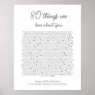 80 things we love about you poster
