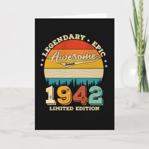 80 Year Old Awesome Since 1942 80th Birthday Gift Card