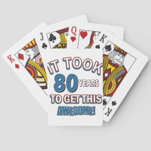 80 year old birthday designs playing cards