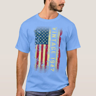80 Year Old Gifts Vintage 1942 American Flag 80th  T-Shirt