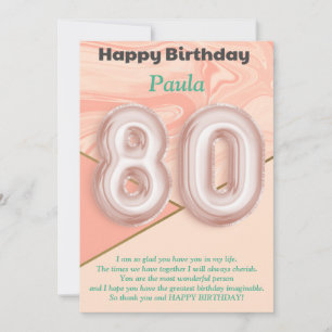 80 year old girls Happy Birthday card