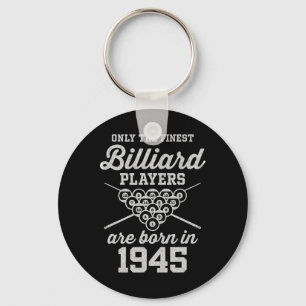 80 Year Old Pool Player 80th Birthday Billiards  Key Ring