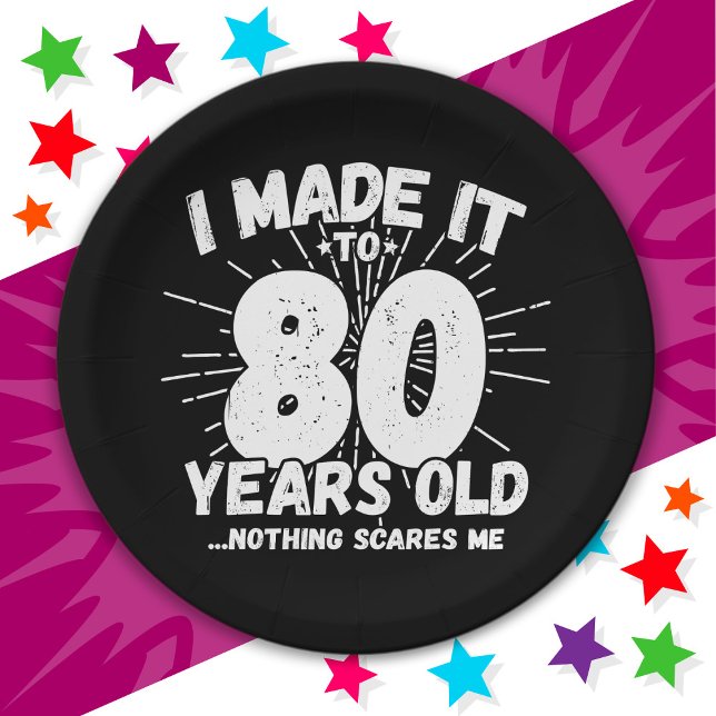 80 Year Old Sarcastic Meme Funny 80th Birthday Paper Plate (Creator Uploaded)