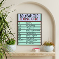 80 Year Old Texting Code Funny Birthday Seniors