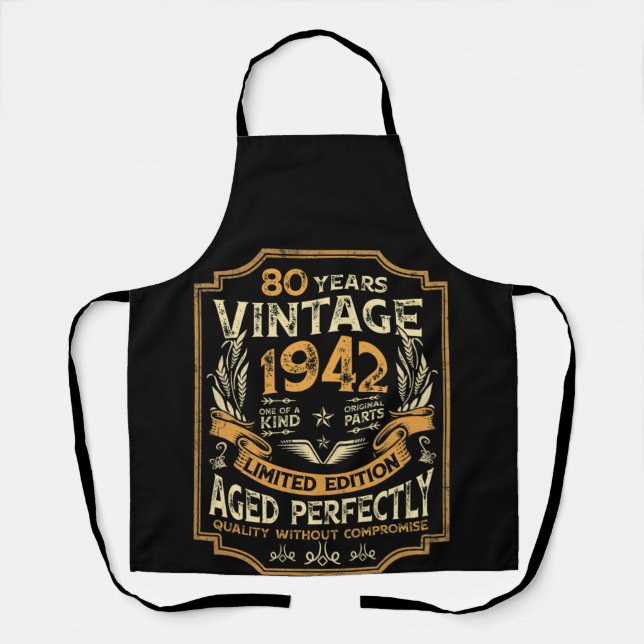 80 Year Old Vintage 1942 80th Birthday Apron (Front)