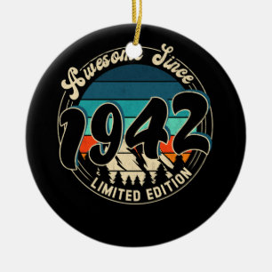 80 Year Old Vintage 80th Year Old Birthday 1942 Ceramic Tree Decoration