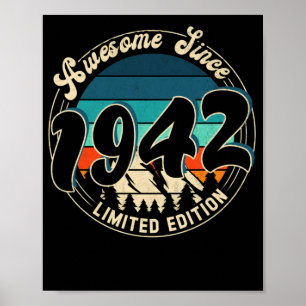 80 Year Old Vintage 80th Year Old Birthday 1942 Poster