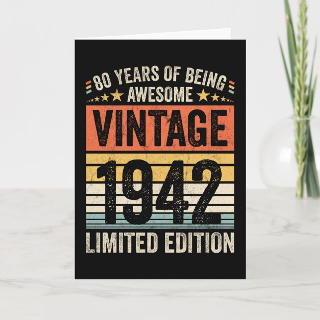 80 Years Of Being Awesome Vintage 1942 Card (Front)