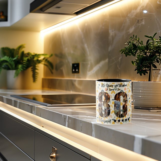 80 Years of Wisdom Photo Collage Mug - Custom Name (Creator Uploaded)