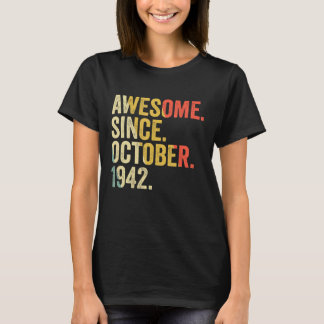 80 Years Old  80th Birthday Awesome Since October  T-Shirt