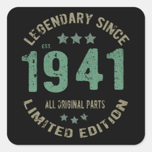 80 Years Old Bday Legend 80th Birthday Square Sticker