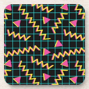 80's/90's Black & Neon Pattern Coaster