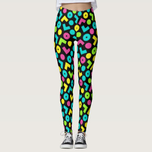 80's/90's Black & Neon Pattern Leggings