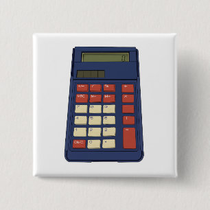 80's 90's Calculator Math School Nostalgia 15 Cm Square Badge