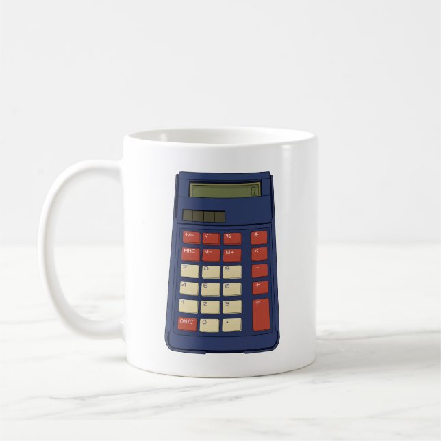 80's 90's Calculator Math School Nostalgia Coffee Mug (Left)