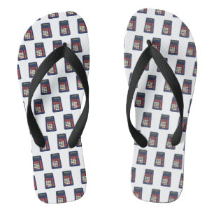 80's 90's Calculator Math School Nostalgia Flip Flops