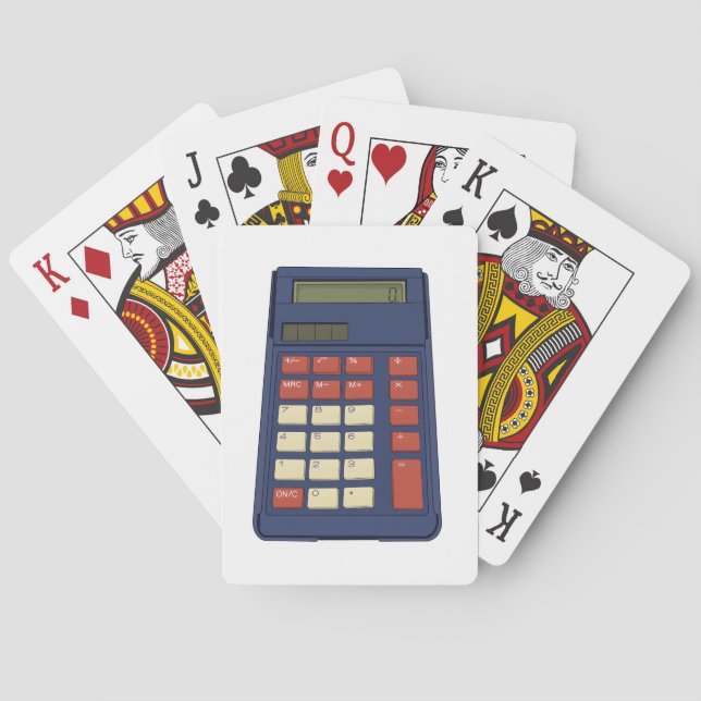 80's 90's Calculator Math School Nostalgia Playing Cards (Back)