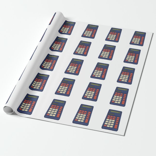 80's 90's Calculator Math School Nostalgia Wrapping Paper (Unrolled)